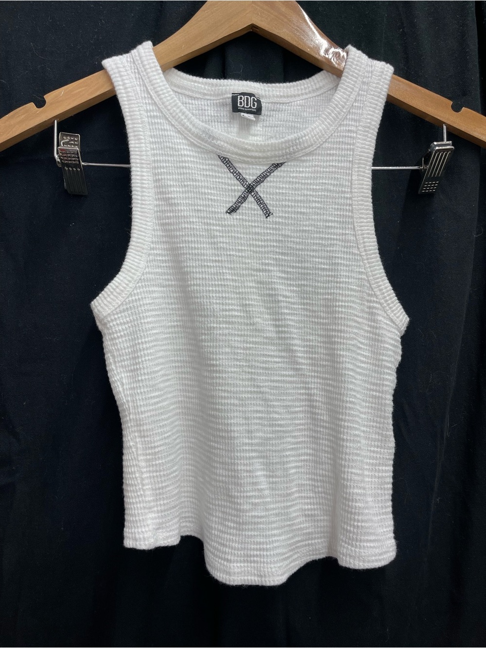 BDG White‎ Waffle Knit Sleeveless Cropped Tank